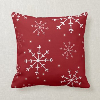 Red And White Snowflake Pillow by BellaMommyDesigns at Zazzle