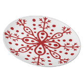 Red and White Snowflake Plate (Right Side)