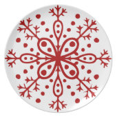 Red and White Snowflake Plate (Front)