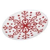 Red and White Snowflake Plate (Left Side)