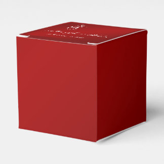 Red and White Snowflake Winter Wedding Favor Boxes