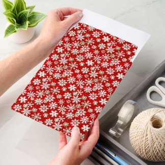 Red and White Snowflakes Christmas Envelope Mailers