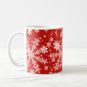 Red and White Snowflakes Coffee Mug