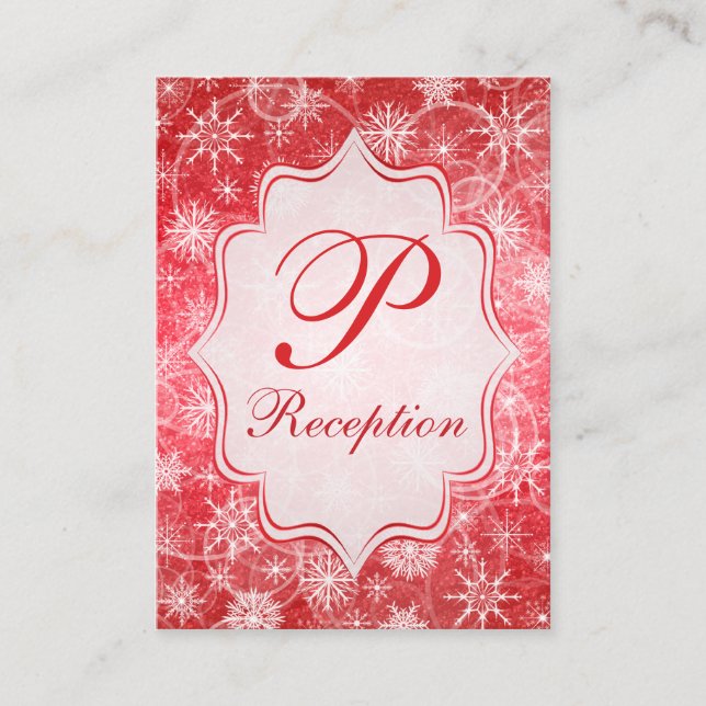 Red and White Snowflakes Enclosure Card (Front)