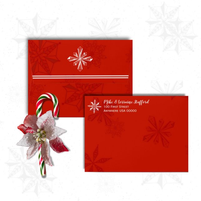 Red and White Snowflakes Envelope (Creator Uploaded)
