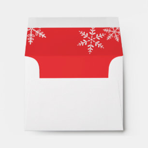 Red and White Snowflakes Merry Christmas Envelope