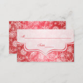 Red and White Snowflakes Placecards (Front/Back)