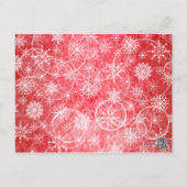 Red and White Snowflakes Table Number Card (Back)