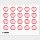 Red and White Snowflakes Wedding Favor Sticker (Sheet)