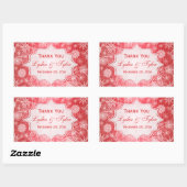 Red and White Snowflakes Wedding Favor Sticker (Sheet)