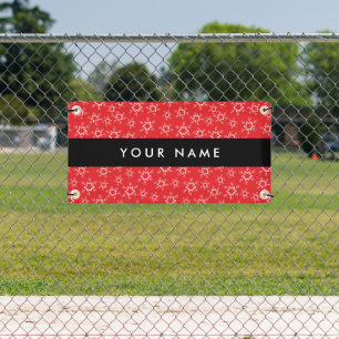 Red and White Snowflakes, Your name, Personalize Banner