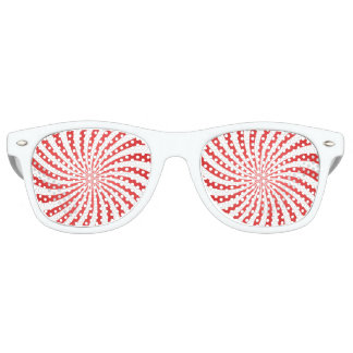 Red and White Spiral Retro Sunglasses