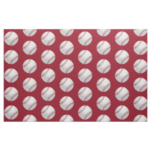 Red And White Sports Theme Baseball Pattern Fabric