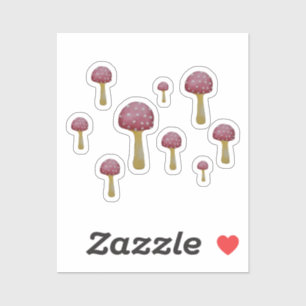 Red and white spotted mushroom sticker