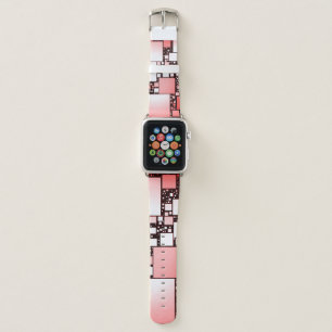 Red and White Square Dancing Apple Watch Band