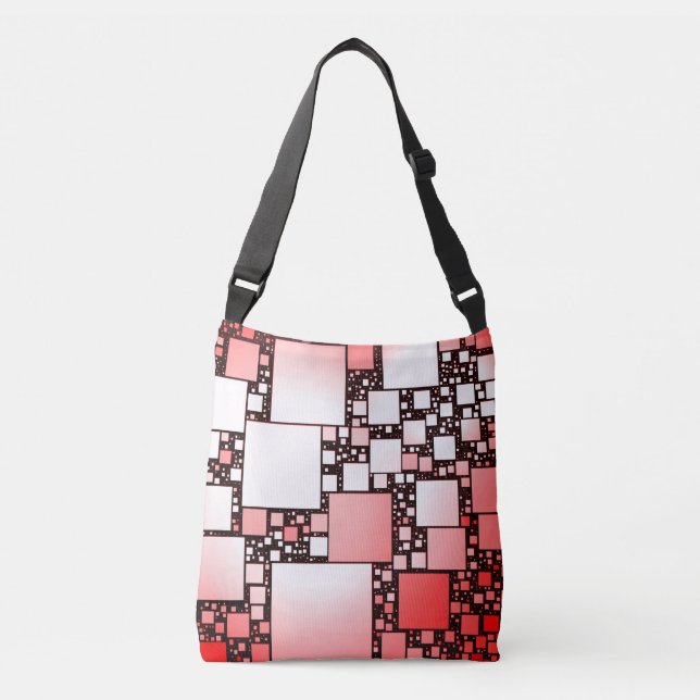 Red and White Square Dancing Cross Body Bag (Front)