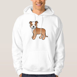 Red And White Staffordshire Bull Terrier Dog Hoodie