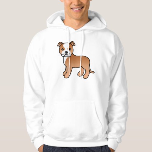 Red And White Staffordshire Bull Terrier Dog Hoodie