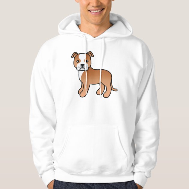 Red And White Staffordshire Bull Terrier Dog Hoodie | Zazzle