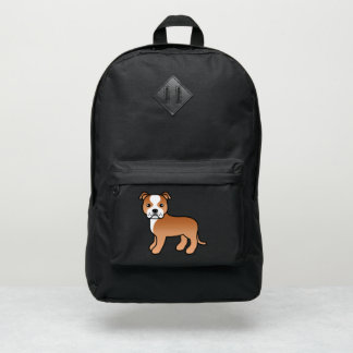 Red And White Staffordshire Bull Terrier Dog Port Authority® Backpack