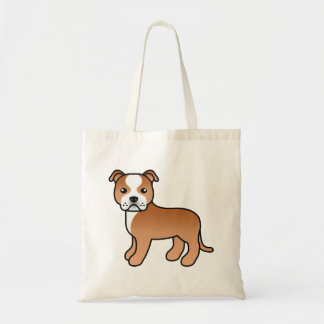 Red And White Staffordshire Bull Terrier Dog Tote Bag