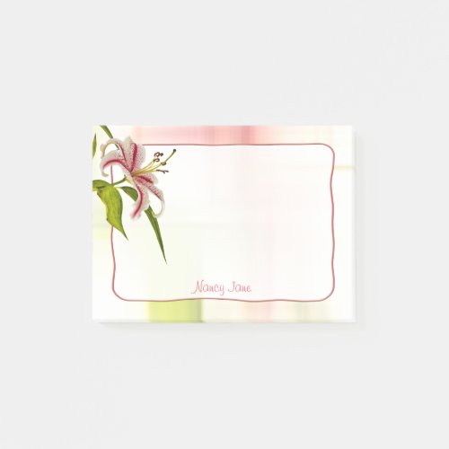 Red and White Star Lily Floral Photography Post_it Notes