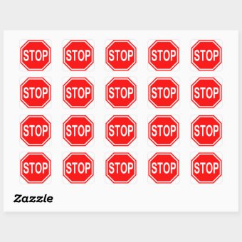 Stop Sign Sticker Red and White Stop Sign Sticker | Zazzle