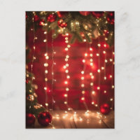 Red and White String Lights Christmas Digital Art