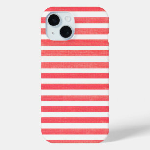 Red and White Stripe iPhone 15 Case