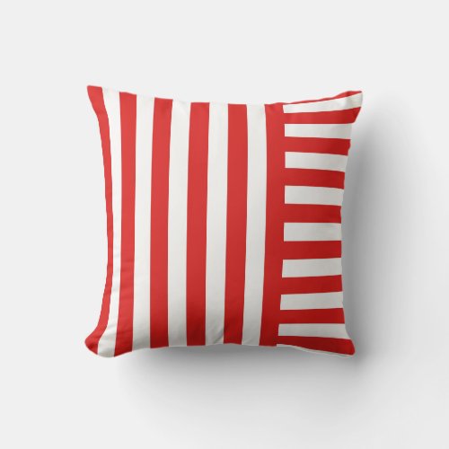 Red and White Stripe Christmas Pillow