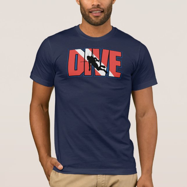 Red and White Stripe Dive T-Shirt (Front)