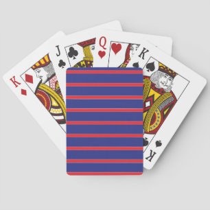 Red and white stripe on navy blue poker cards