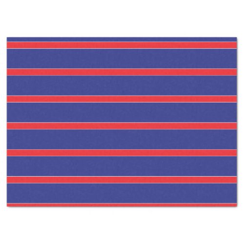 Red and white stripe on navy blue tissue paper