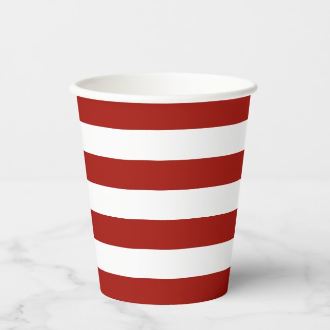 Red and White Stripe Paper cup (Front)