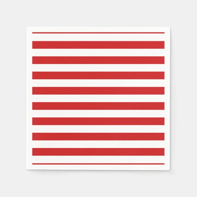 Red and White Stripe Pattern Napkins (Front)