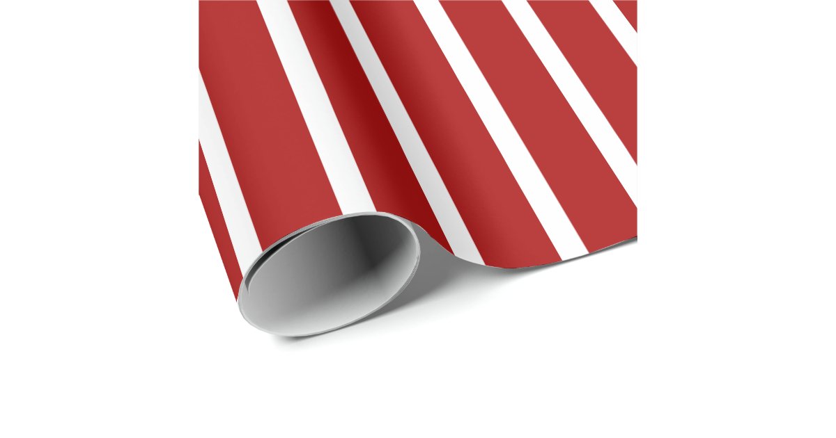 Red and White Stripe Wrapping Paper | Zazzle