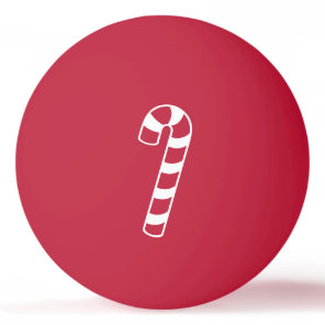 Red and White Striped Christmas Candy Cane Ping Pong Ball