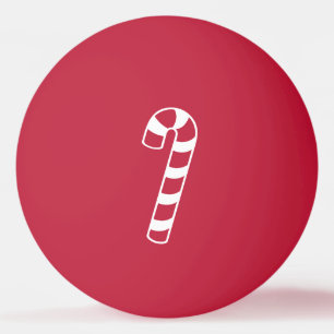 Red and White Striped Christmas Candy Cane Ping Pong Ball