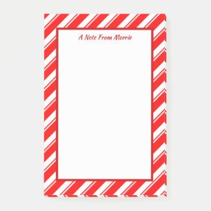 Red and White Striped Custom Post-Its Post-it Notes