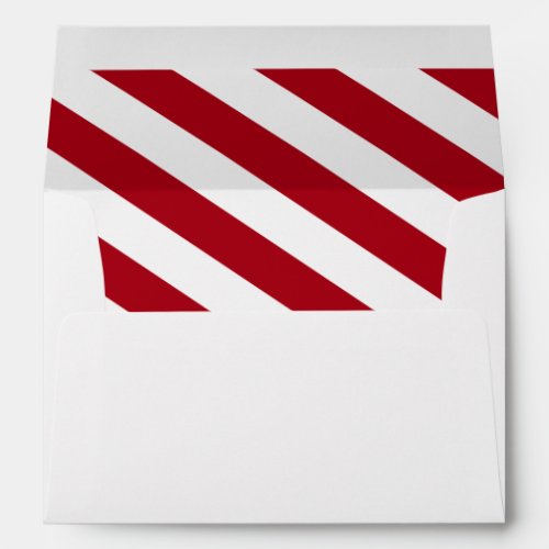 Red and White Striped Happy Holidays Envelope