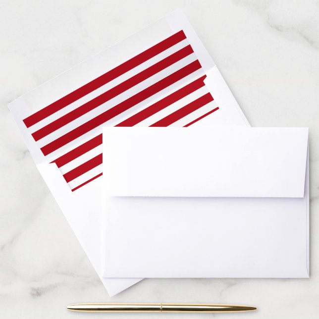 Red and White Striped Holiday Envelope Liner (Desk)