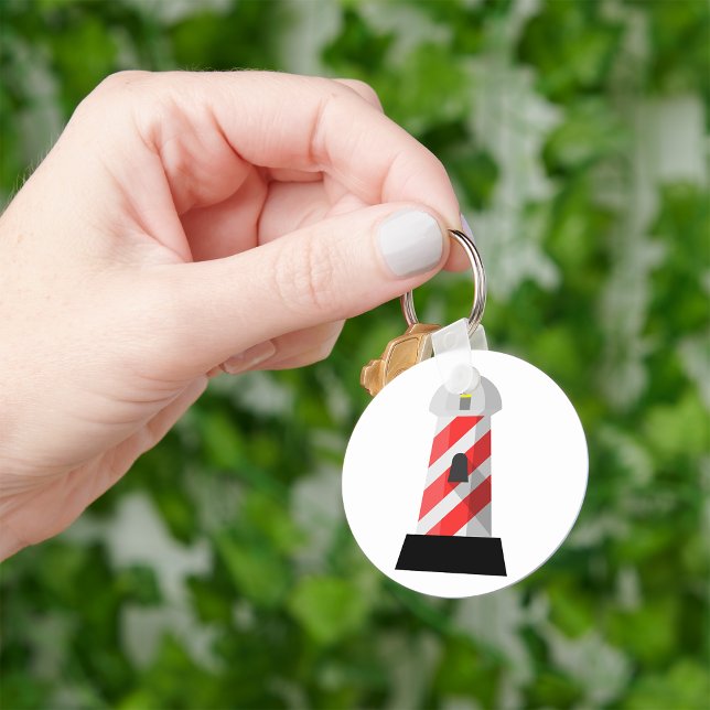 Red and White Striped Lighthouse Keychain (Creator Uploaded)
