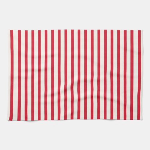 Red and White Striped Modern Christmas Stripe Kitchen Towel