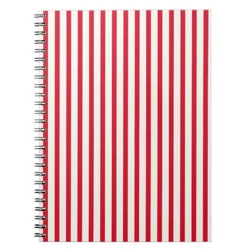 Red and White Striped Modern Christmas Stripe Notebook