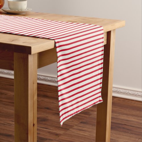 Red and White Striped Modern Christmas Stripe Short Table Runner