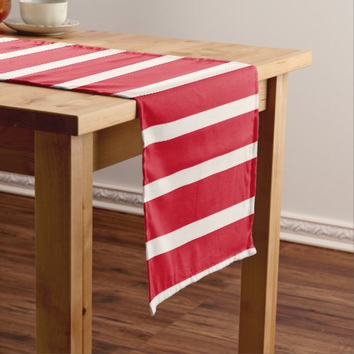 Red and White Striped Modern Christmas Stripe Short Table Runner