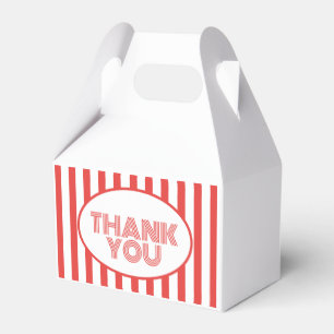 Red and White Striped Movie Theme Party Favor Boxes