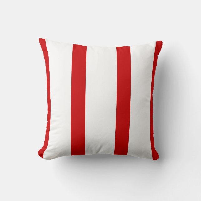 Red and White Striped Pillow (Front)