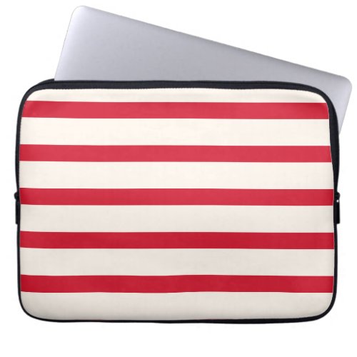 Red and White Striped Shower Curtain Laptop Sleeve