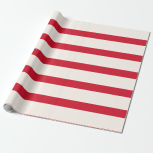 Red and White Striped Shower Curtain Wrapping Paper